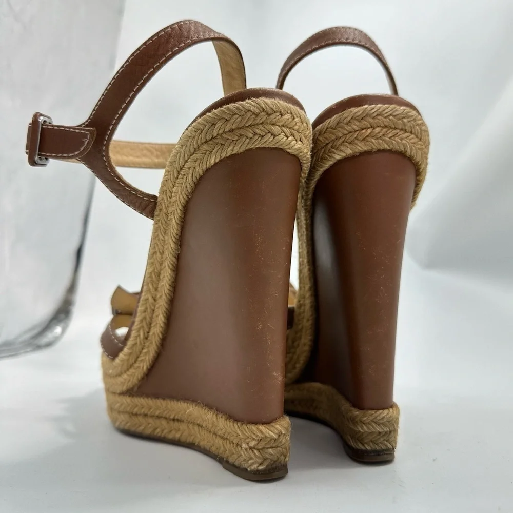 Christian Louboutin Anabela Caramelo espadrille wedges size 11